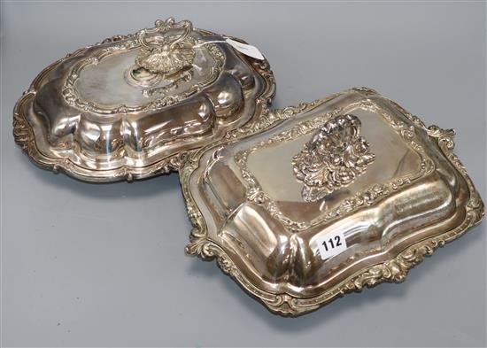 Two plated entree dishes and covers